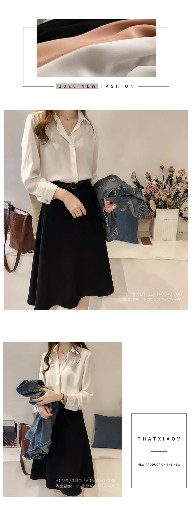 Korean Style Chiffon White Long Sleeve Shirt Large — feature 8