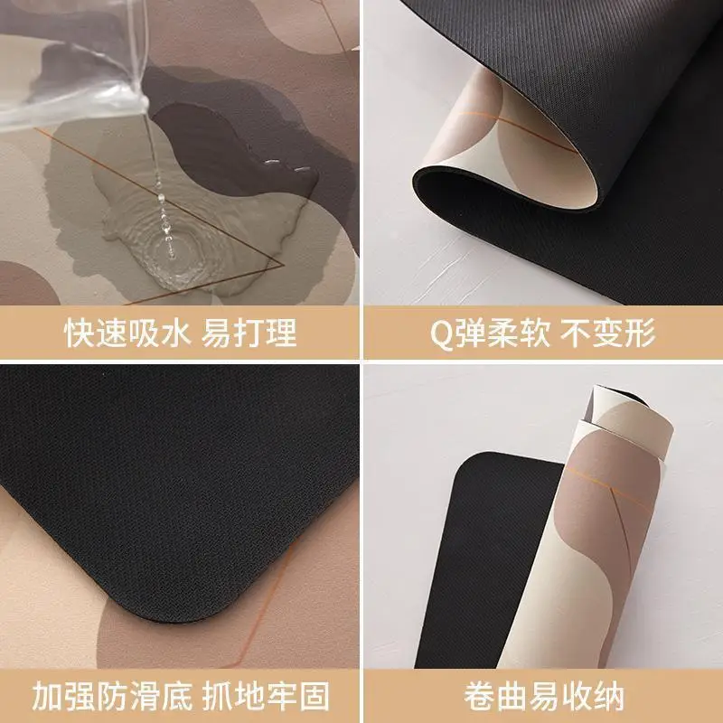 Retro Floral Water Absorbent Floor Mat Entry Door - Image 21