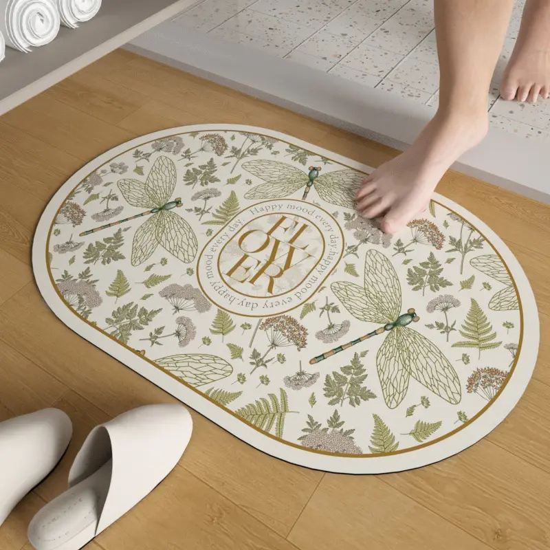 Retro Floral Water Absorbent Floor Mat Entry Door - Image 14