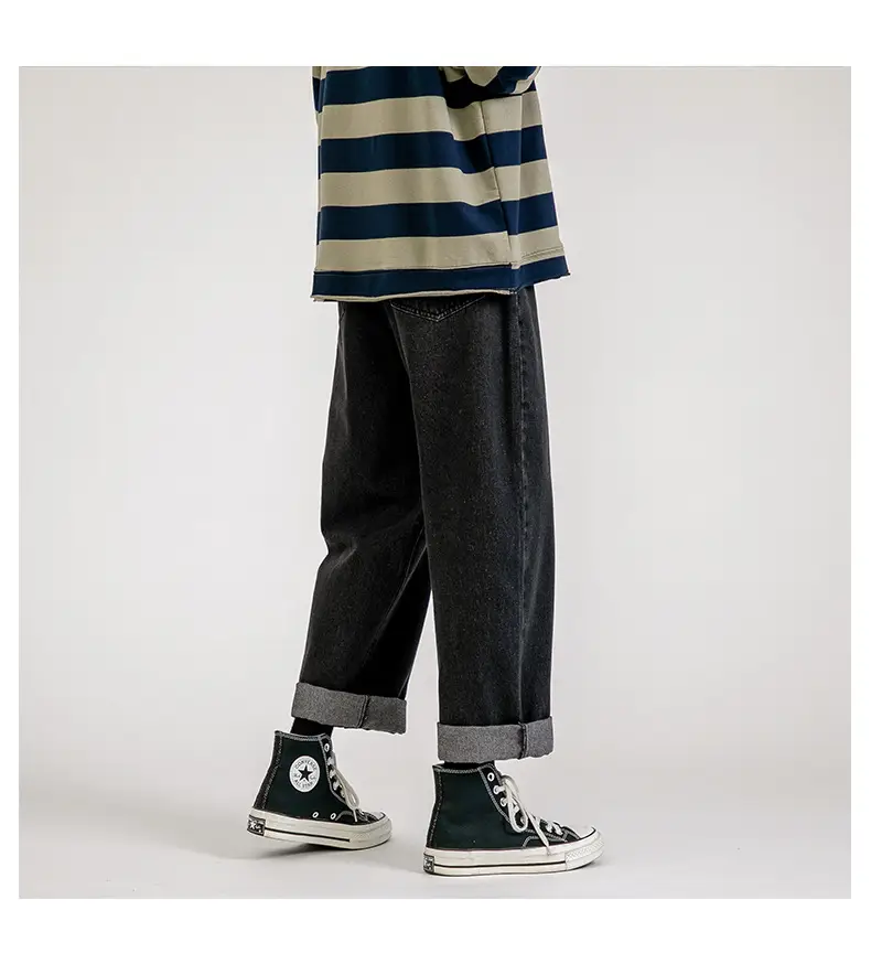 Men Vintage Wash Denim Jeans Loose Fit American Style — feature 15