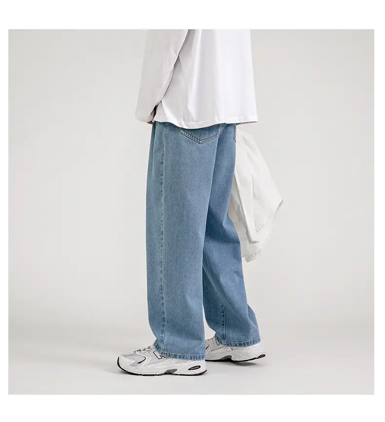 Men Vintage Wash Denim Jeans Loose Fit American Style — feature 17