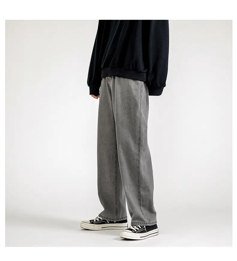 Men Vintage Wash Denim Jeans Loose Fit American Style — feature 20