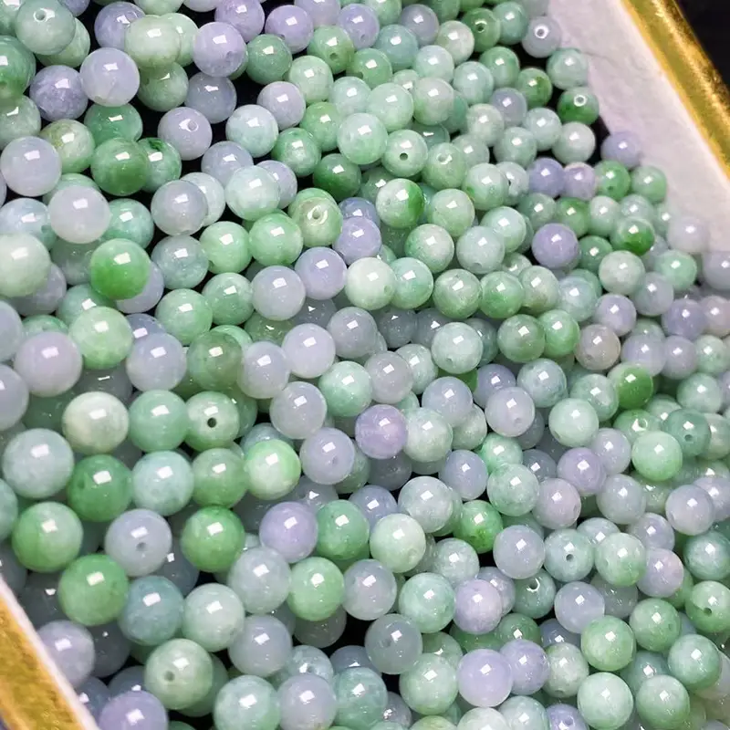 Wholesale Natural Jadeite Loose Beads Violet Sun Green - Image 2