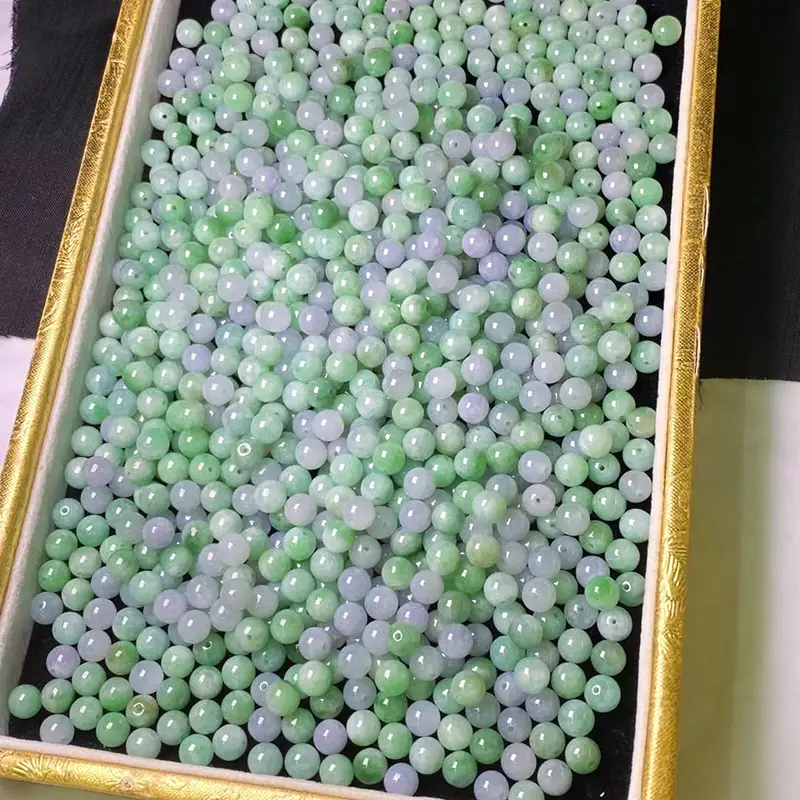 Wholesale Natural Jadeite Loose Beads Violet Sun Green — feature 7