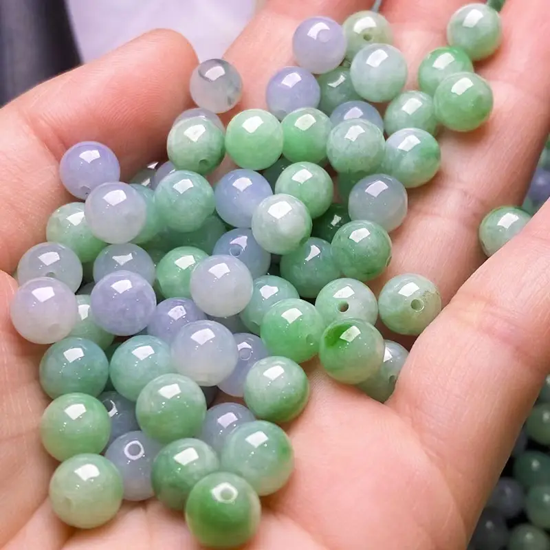 Wholesale Natural Jadeite Loose Beads Violet Sun Green — feature 8
