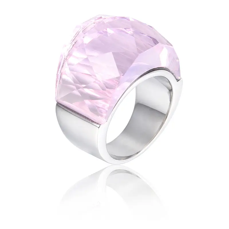 18k Gold Crystal Ring for Men Women 18mm
