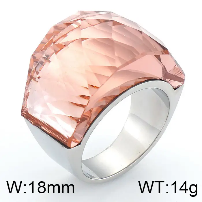 18k Gold Crystal Ring for Men Women 18mm
