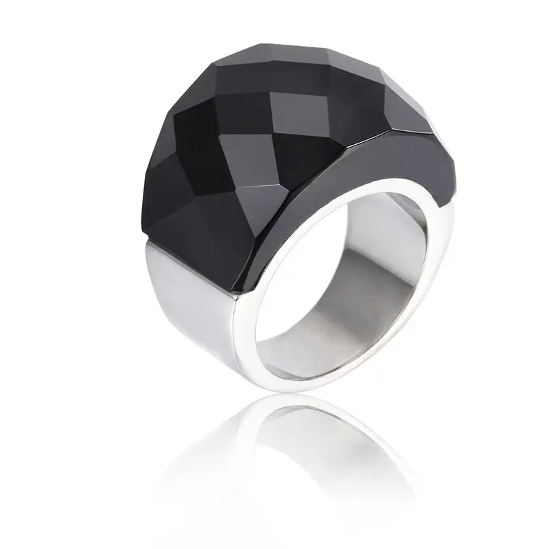 18k Gold Crystal Ring for Men Women 18mm