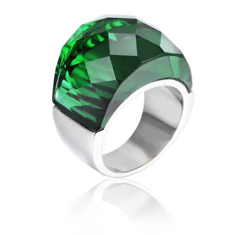 18k Gold Crystal Ring for Men Women 18mm