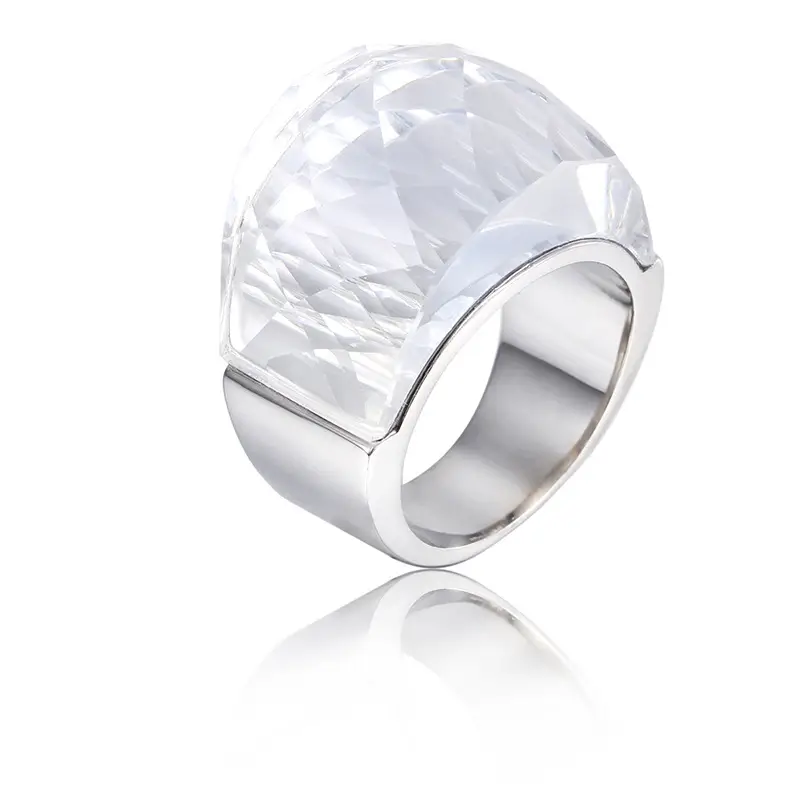 18k Gold Crystal Ring for Men Women 18mm