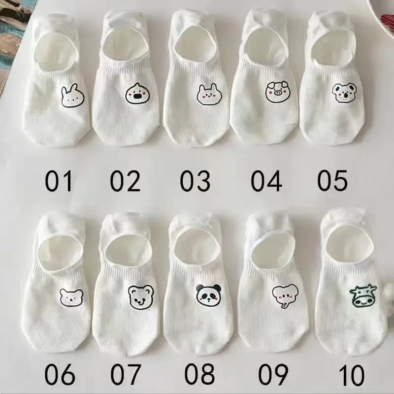 Socks Women's Boat Socks Summer Shallow Mouth Invisible Socks Women's Cartoon Spring and Autumn Non-slip Don't Fall with Summer Thin Short Socks for Women