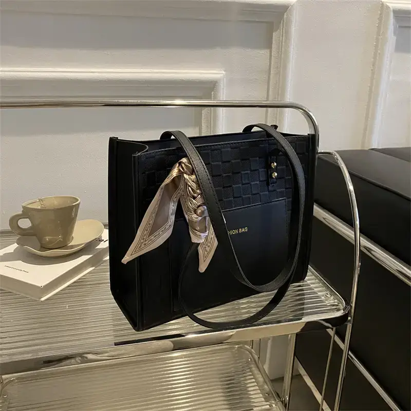 Women's Summer Tote Bag White Brown Korean Style Large Shoulder Crossbody - Image 3