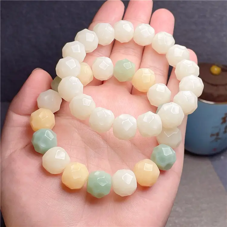 Men Women Bodhi Root Carved Bracelet Multi Treasure Color — feature 1