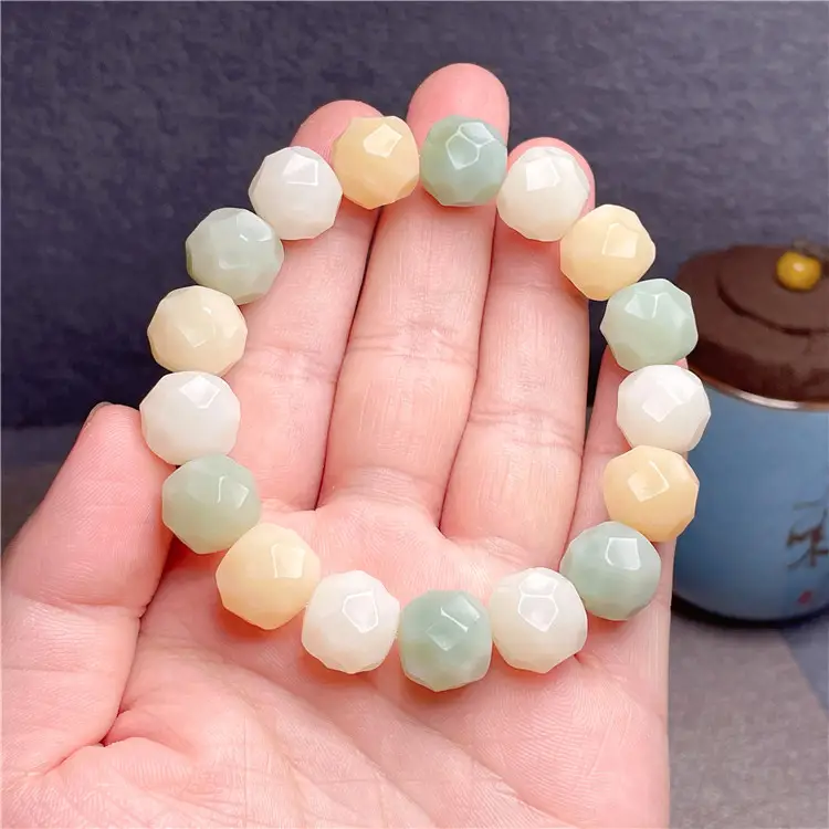 Men Women Bodhi Root Carved Bracelet Multi Treasure Color - Image 3