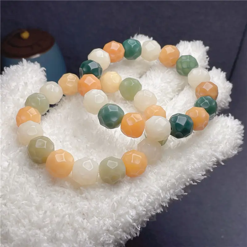 Men Women Bodhi Root Carved Bracelet Multi Treasure Color - Image 5