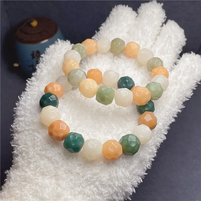 Men Women Bodhi Root Carved Bracelet Multi Treasure Color — feature 10