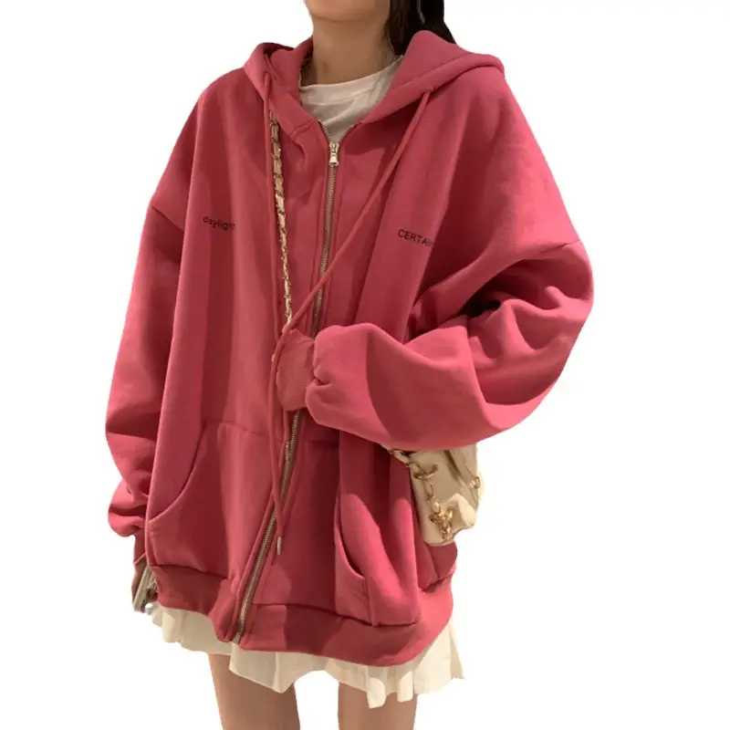Women Velvet Hoodie Sweatshirt Pink 2025 - Image 8