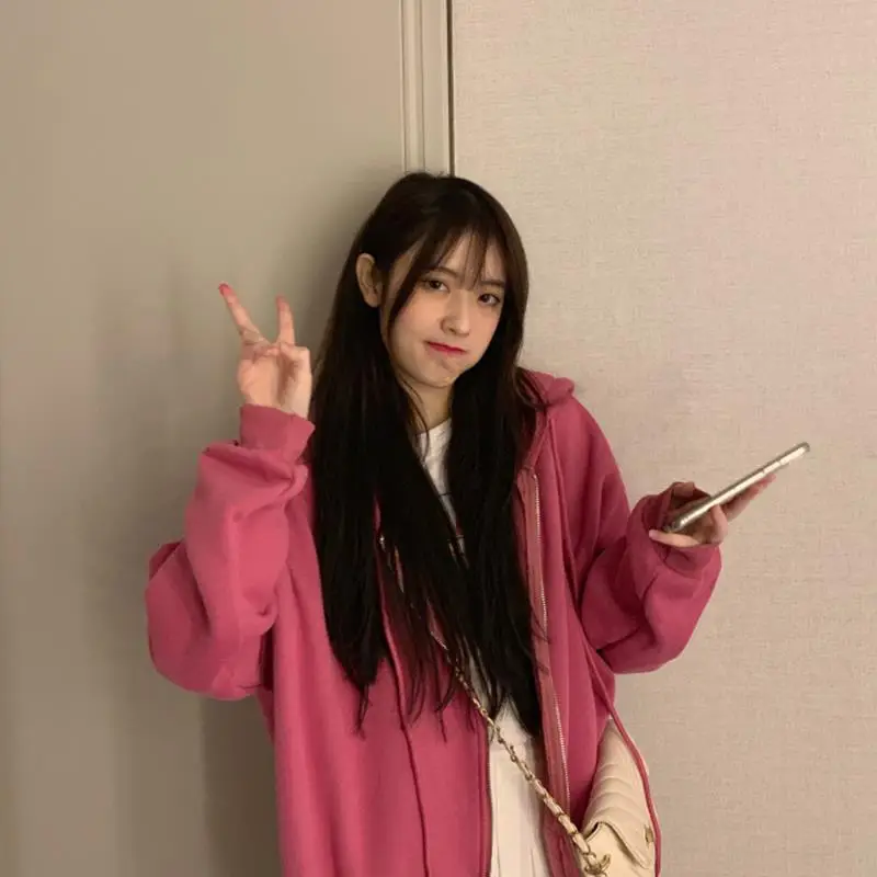 Women Velvet Hoodie Sweatshirt Pink 2025 — feature 7