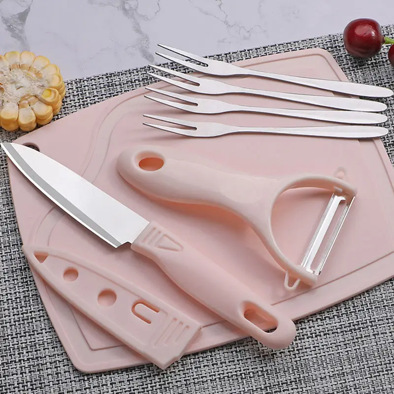 Pink Fruit Knife Set for Students Peeling Melon Knife - Image 12