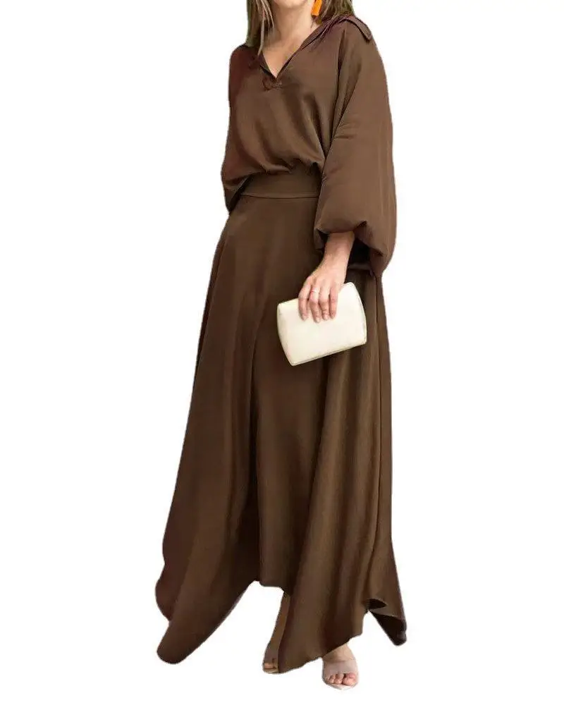 2022 Black Long Sleeve V-Neck Dress Suit for Women - Image 11