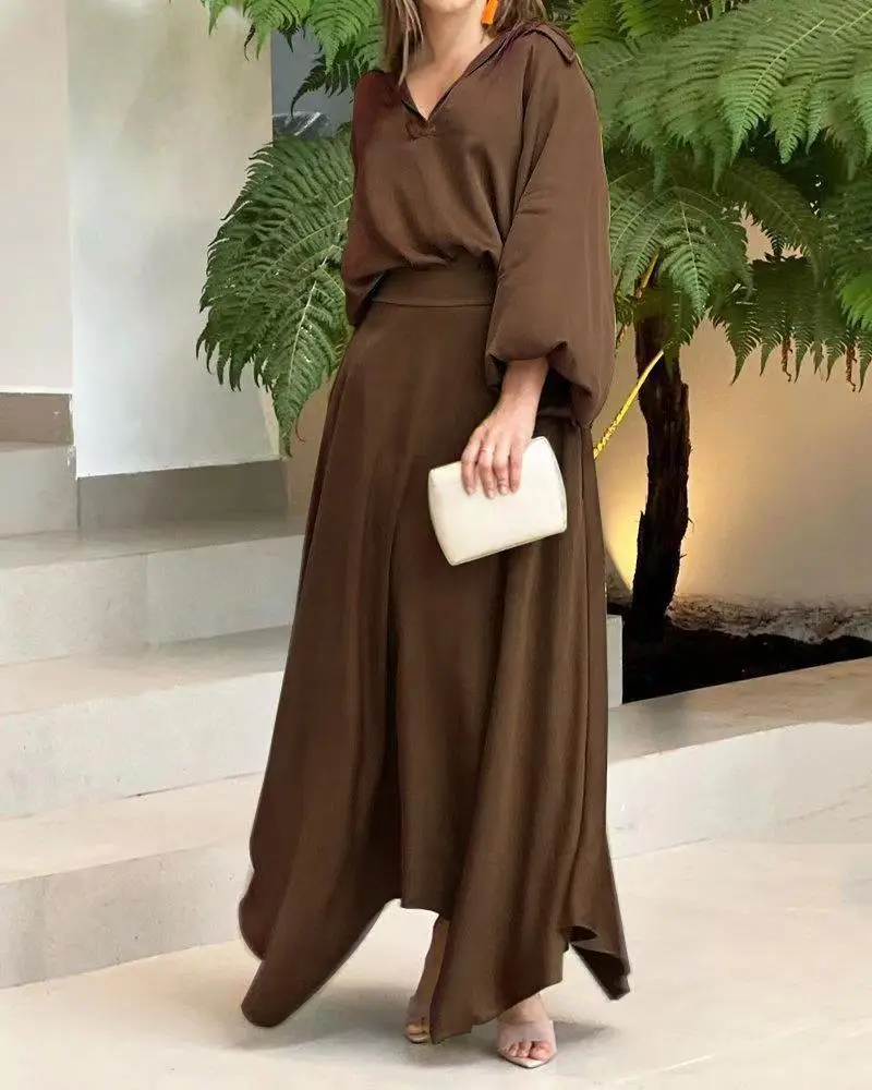 2022 Black Long Sleeve V-Neck Dress Suit for Women - Image 6