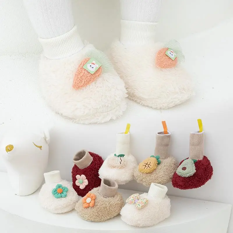 Baby Plush Floor Shoes Winter Warm Cotton for Toddlers