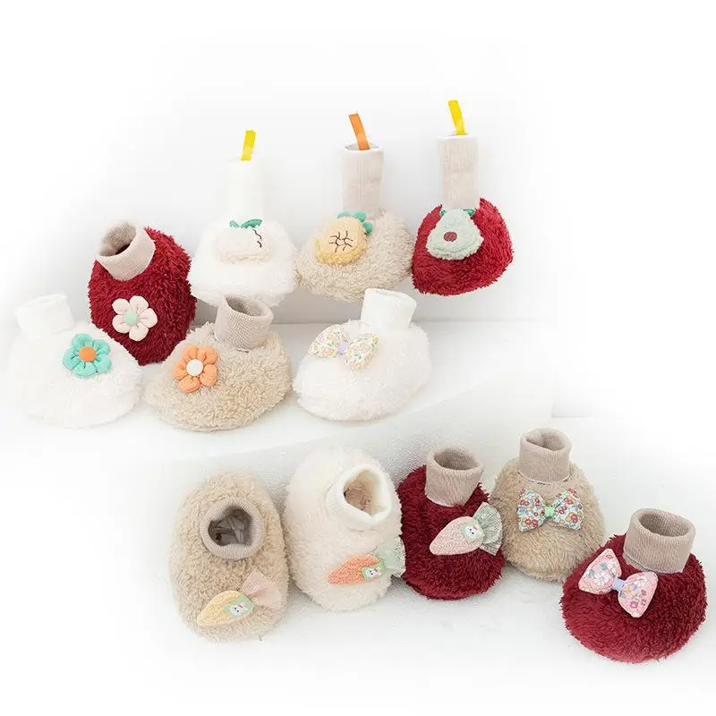 Baby Plush Floor Shoes Winter Warm Cotton for Toddlers