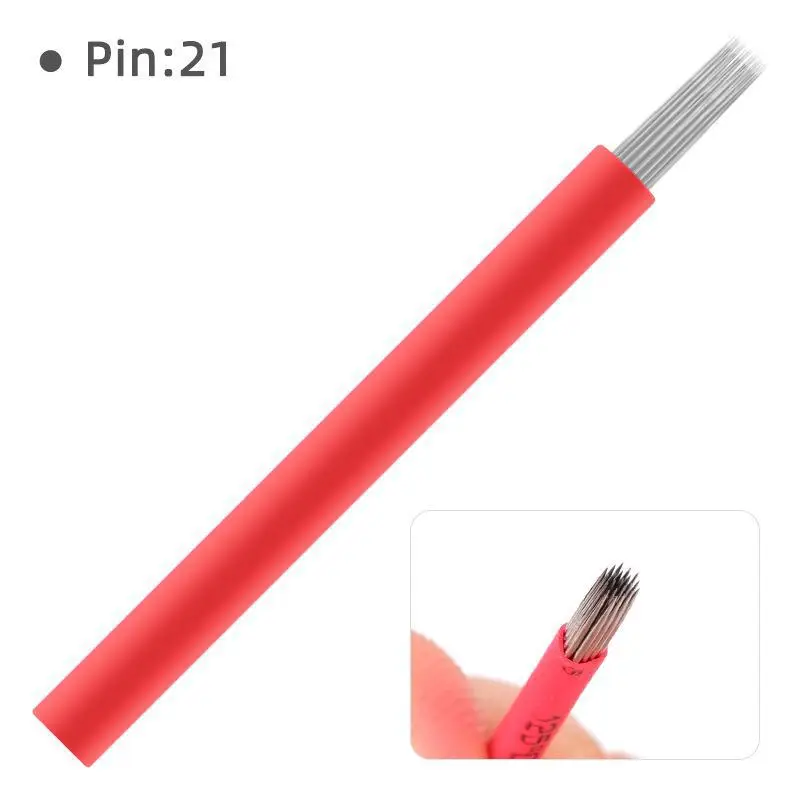 Tattoo Red Needle Fog Eyebrow Tattoo Supplies Semi-manual Round 3 Round 5 Niling Mist Needle Tattoo Tools Other Beauty - Image 9