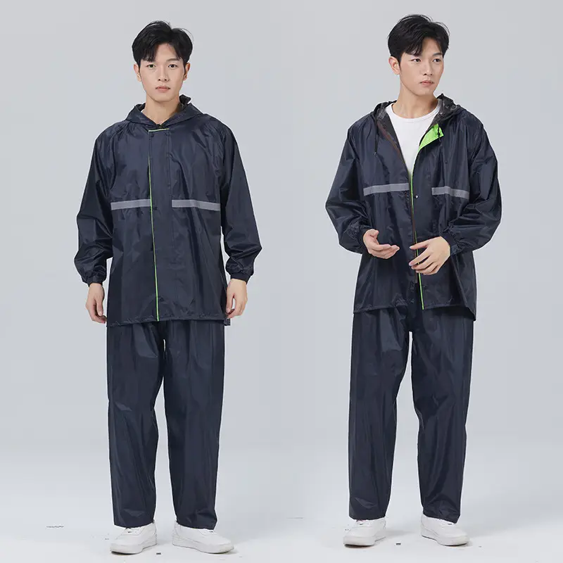 Split Raincoat Pants with Double Bim with Large Pocket - Image 2