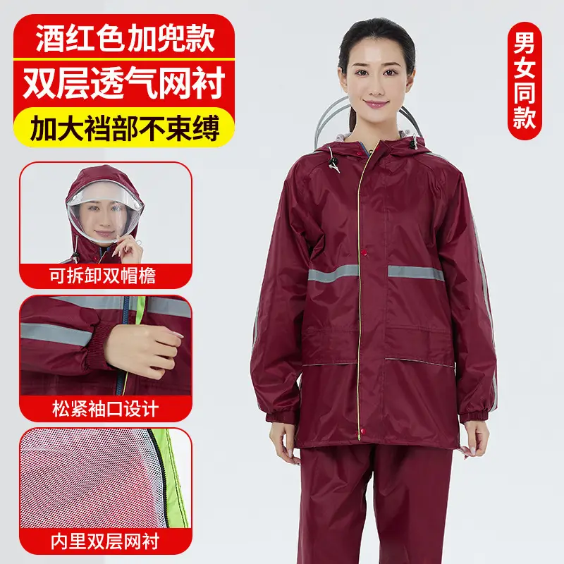 Split Raincoat Pants with Double Bim with Large Pocket - Image 5