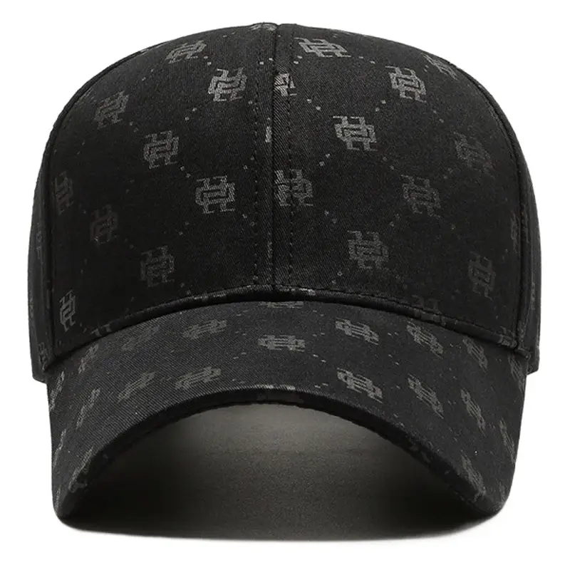 Women Korean Style Black Printed Baseball Cap