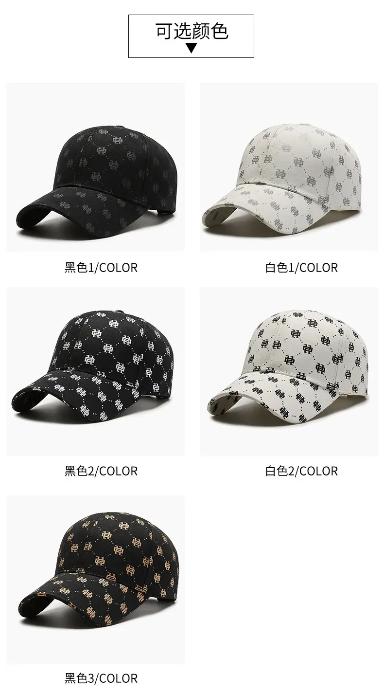 Women Korean Style Black Printed Baseball Cap — feature 4