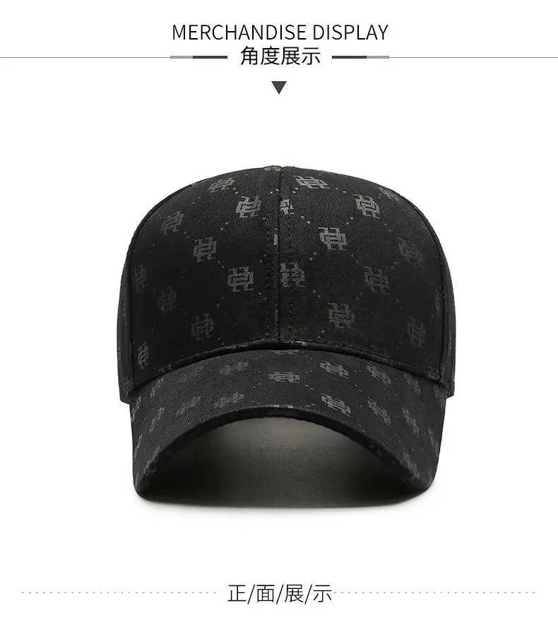 Women Korean Style Black Printed Baseball Cap — feature 5
