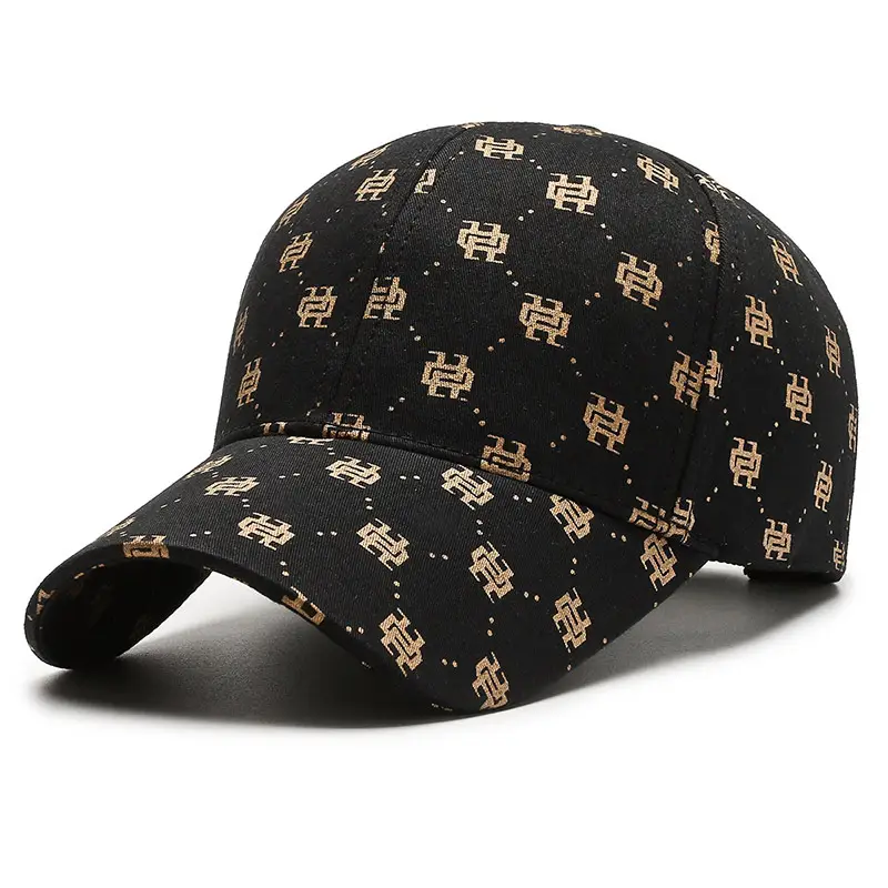 Women Korean Style Black Printed Baseball Cap - Image 3
