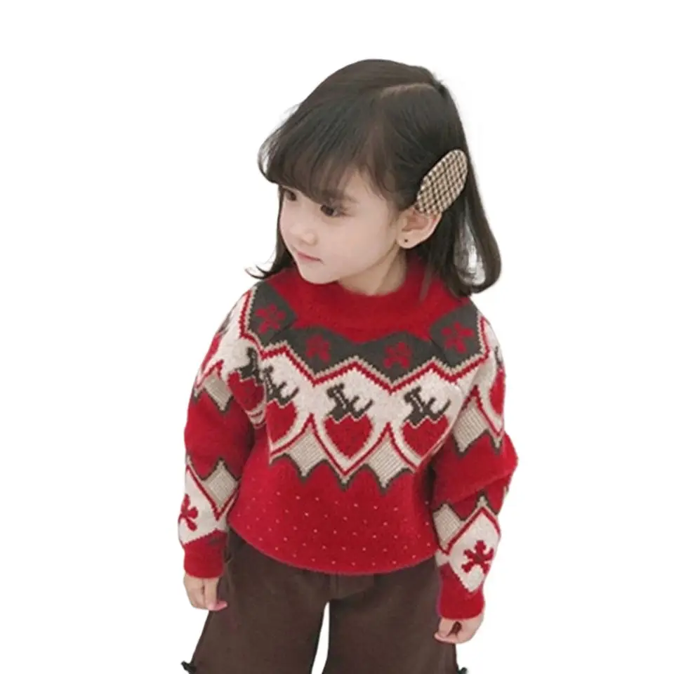 Red Polka Dot Knitwear Baby Coat for Winter - Image 6