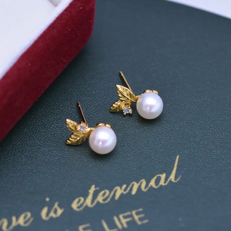 Freshwater Pearl Earrings Bow Women's Fashion