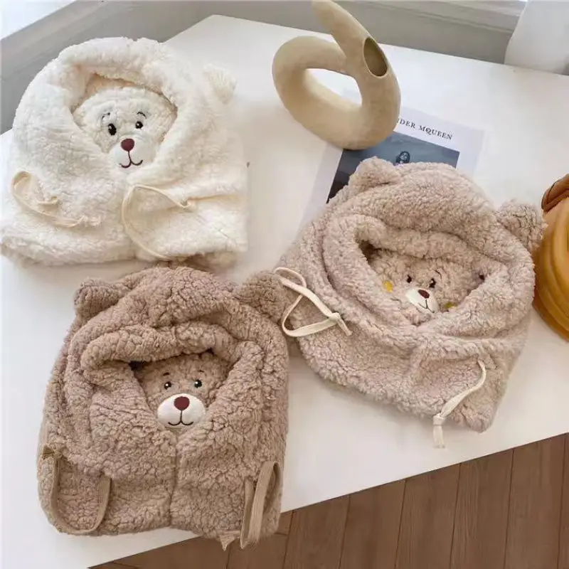 Children's Wolf Lined Winter Hat with Face Mask - Image 7