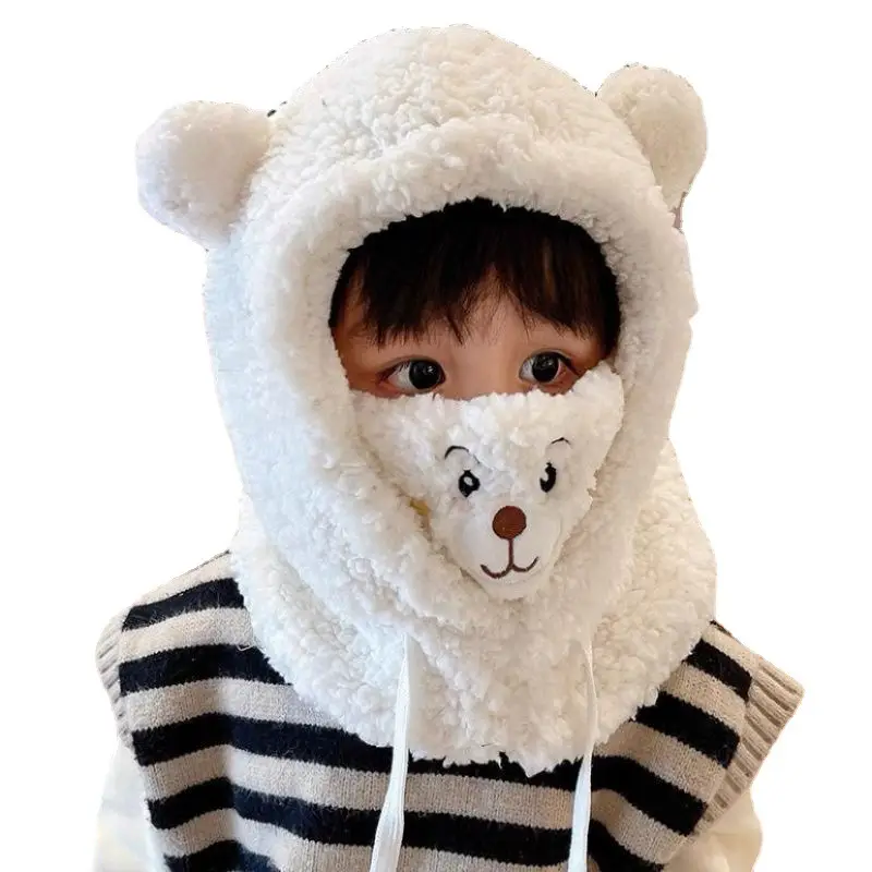 Children's Wolf Lined Winter Hat with Face Mask - Image 8
