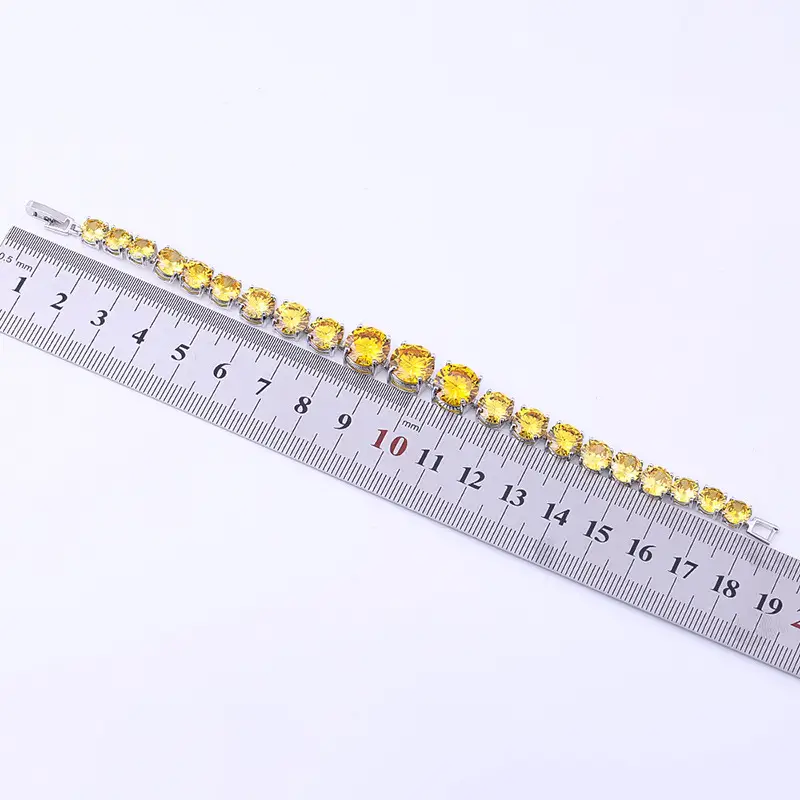 Pink Zircon Gradient Bracelet with Copper Plating - Image 14