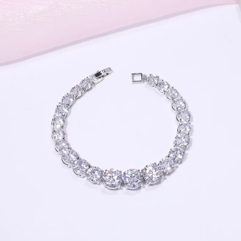 Pink Zircon Gradient Bracelet with Copper Plating - Image 11