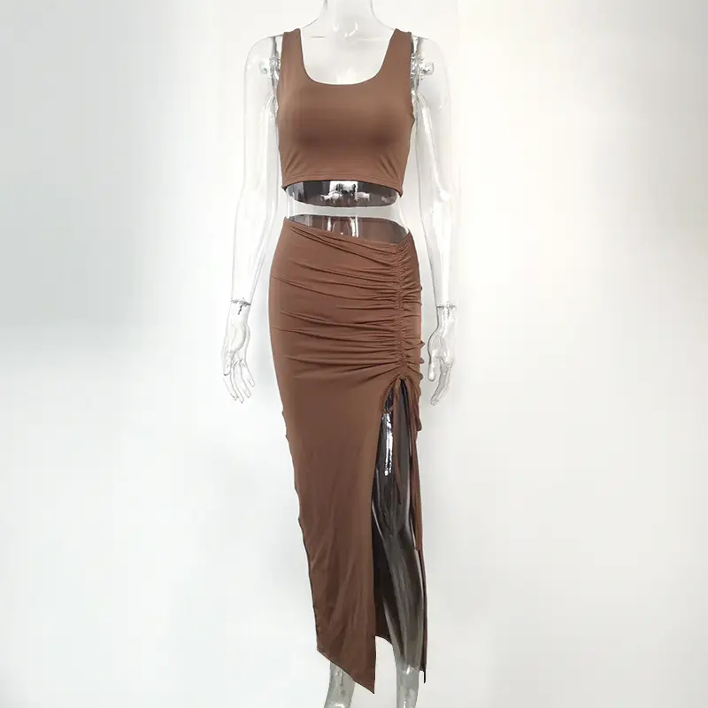 2-Piece Sexy Skirt Suit Brown Slim Fit 2025 - Image 2