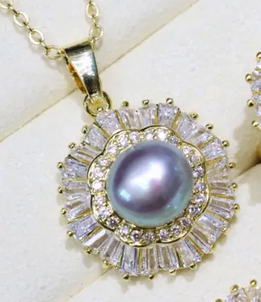 Zhuji Pearl Pendant Necklace Set for Women