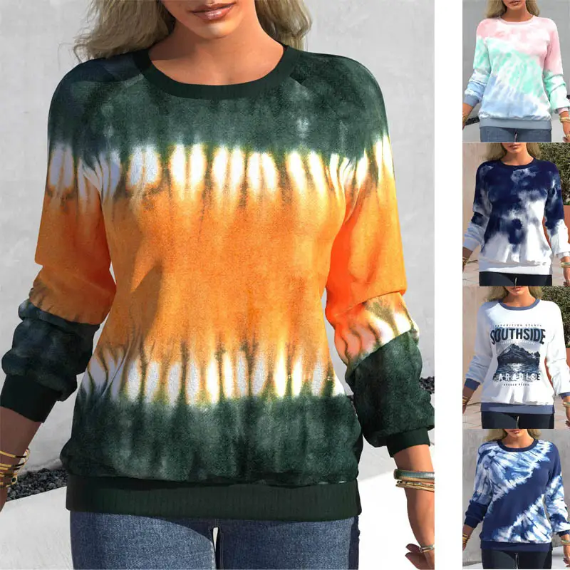 2022 Tie-Dye Women's Raglan Long Sleeve Sweatshirt - Image 12