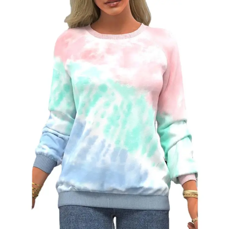2022 Tie-Dye Women's Raglan Long Sleeve Sweatshirt - Image 16