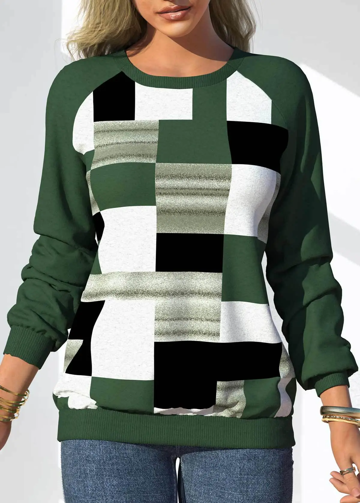 2022 Tie-Dye Women's Raglan Long Sleeve Sweatshirt - Image 10