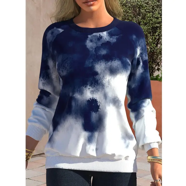 2022 Tie-Dye Women's Raglan Long Sleeve Sweatshirt - Image 3