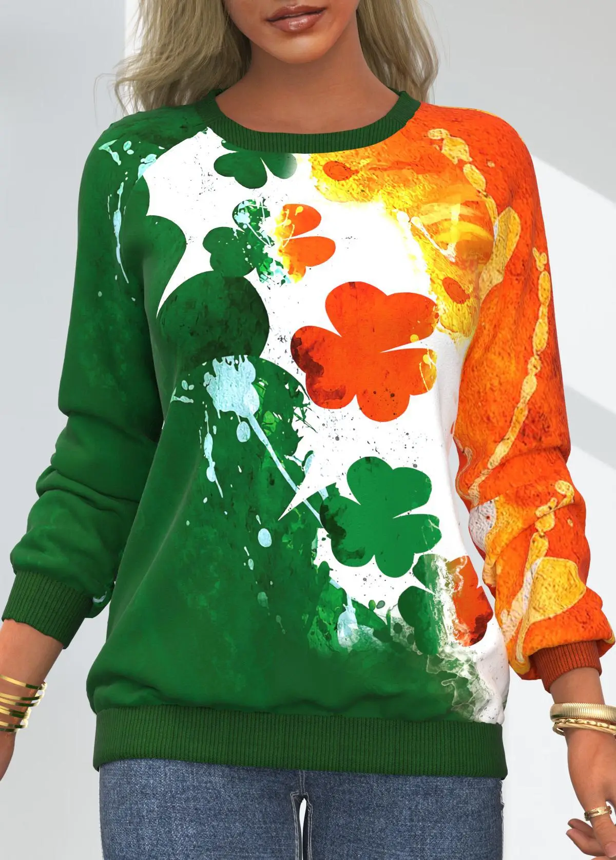 2022 Tie-Dye Women's Raglan Long Sleeve Sweatshirt - Image 6