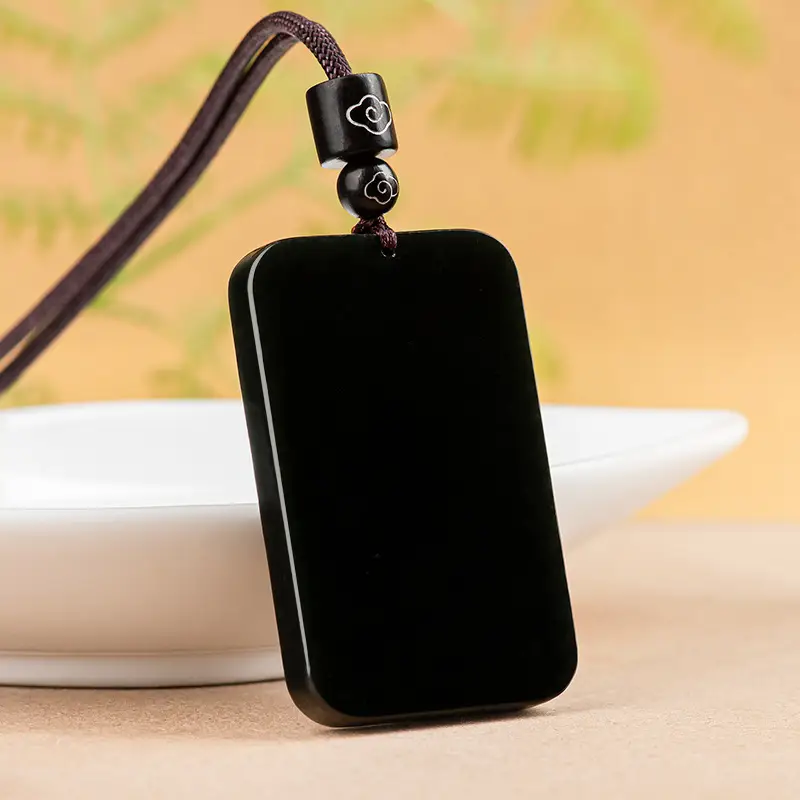 Men's Purple Jade Pendant Necklace with Buddha Design