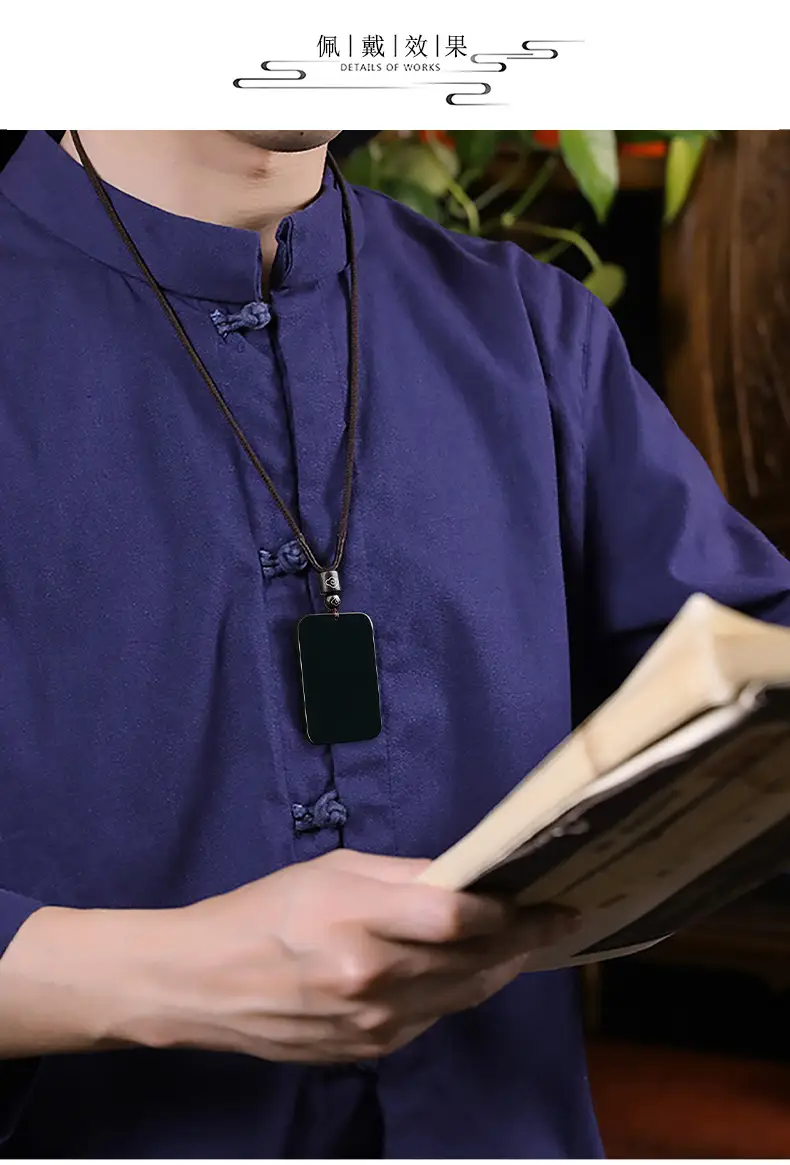 Men's Purple Jade Pendant Necklace with Buddha Design — feature 10