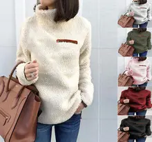 Women Knit Zipper Pullover Jacket Blue Winter — feature 64